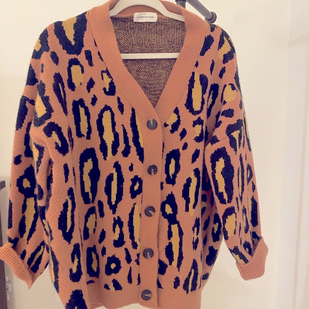 Goodnight Macaroon Pink Cheetah Button-down Cardigan